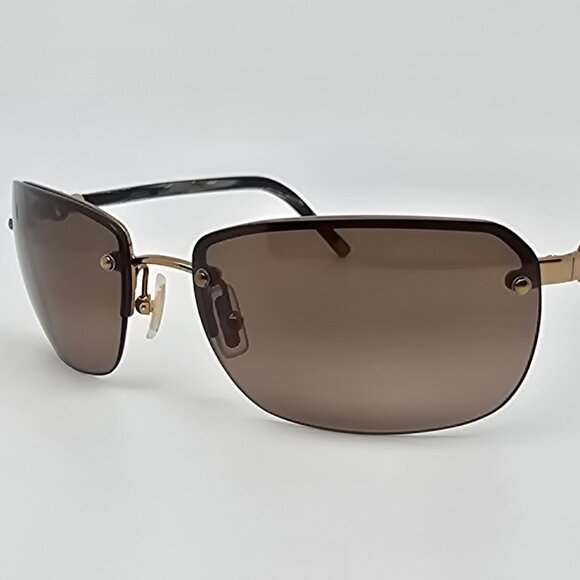 Coach Bleecker S322 Brown Gold Frame Brown Gradient Lens Semi Rimless Sunglasses main image 14